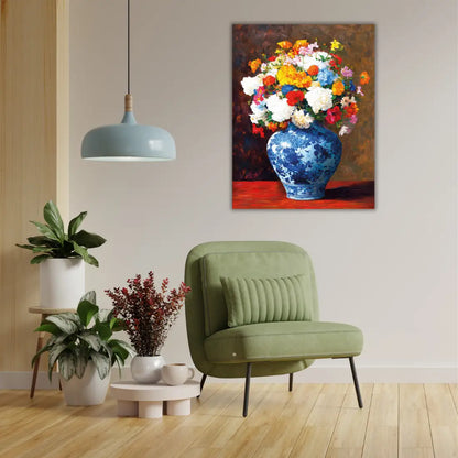 vase with flowers painting