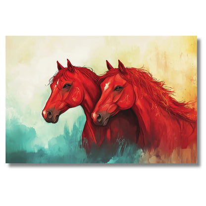 red horse painting