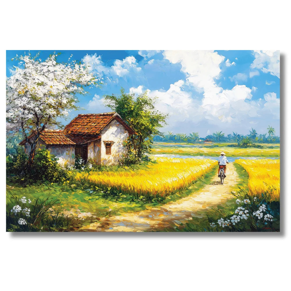 village landscape painting
