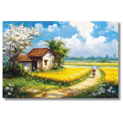 village landscape painting