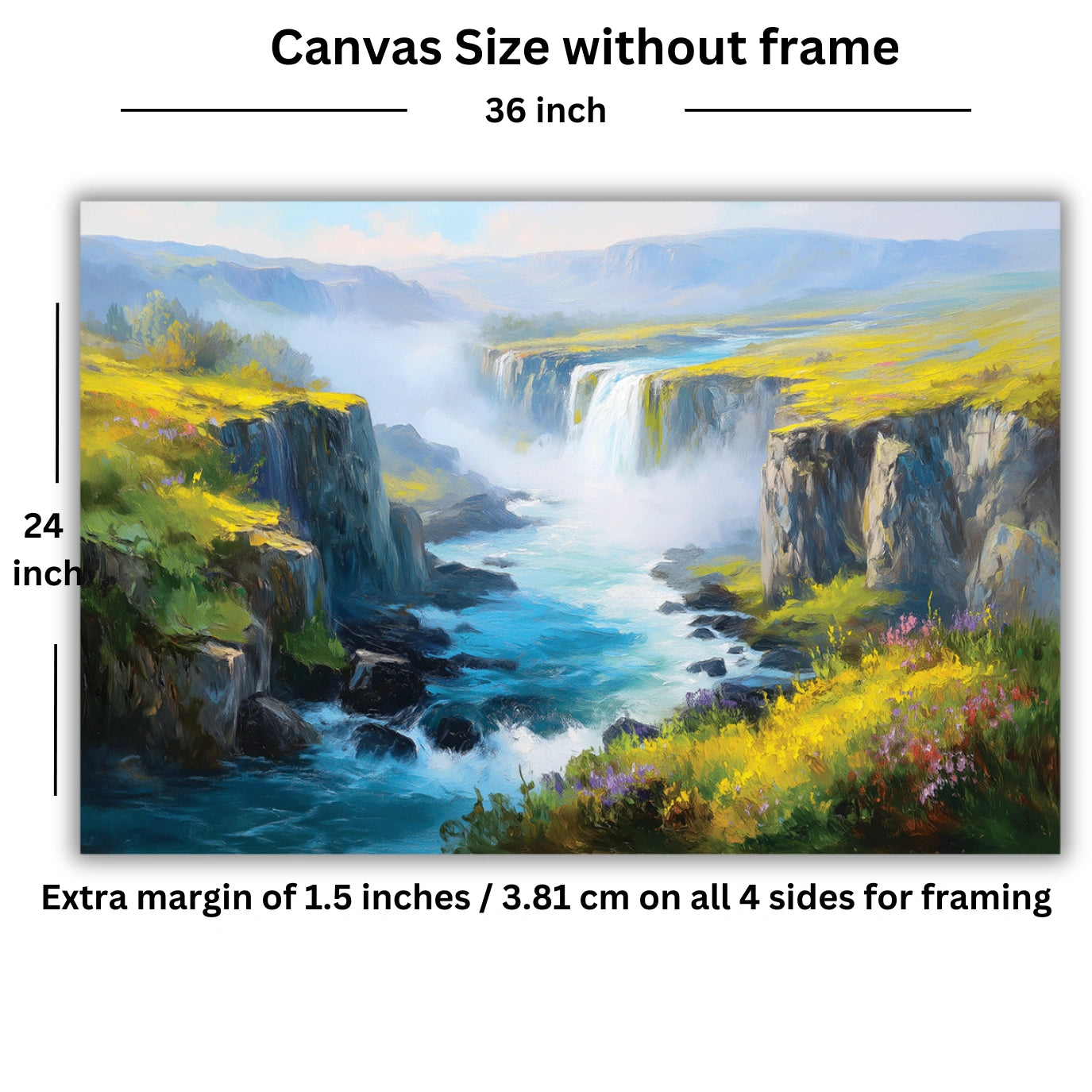 Painting of a waterfall scene 