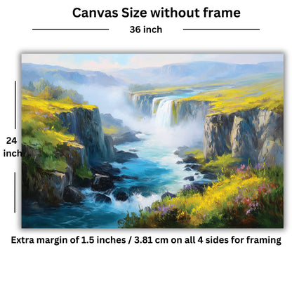 Painting of a waterfall scene 