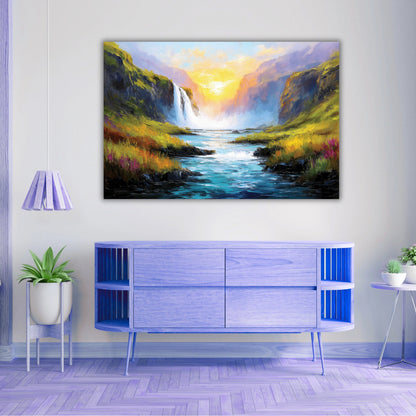 waterfall scenery painting for home