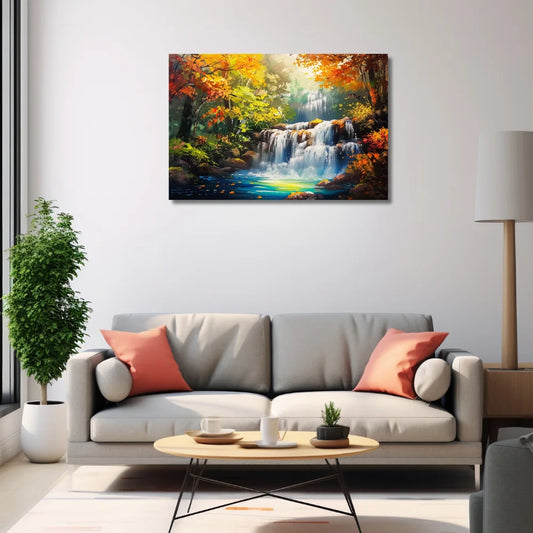 waterfall painting for bedroom