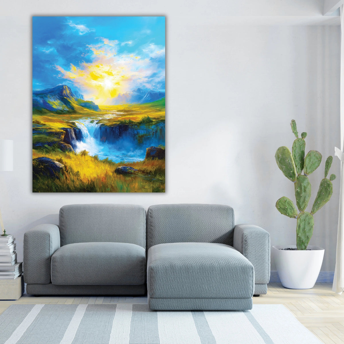 Forest Waterfall Painting for home