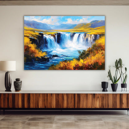 Waterfall Painting for Home Decor 