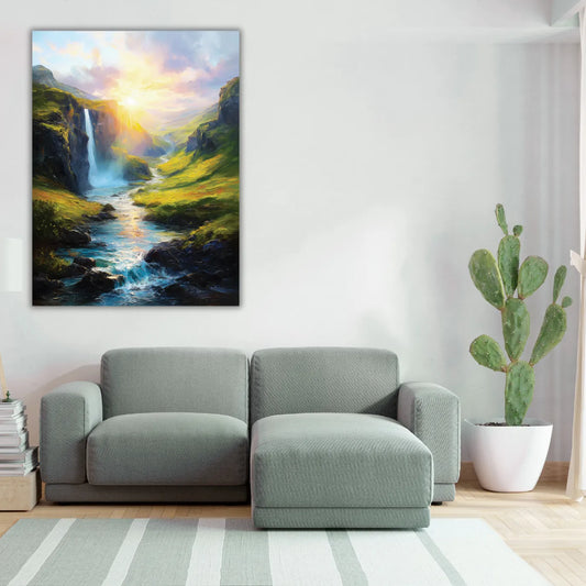 waterfall vastu painting