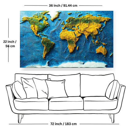 world map abstract painting