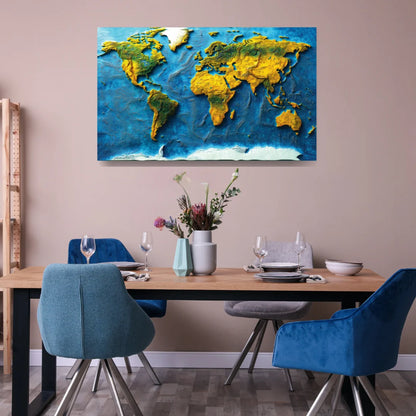 world map painting