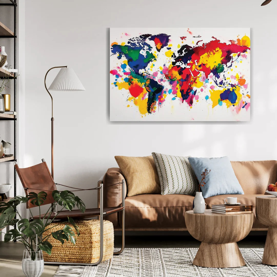 world map wall art