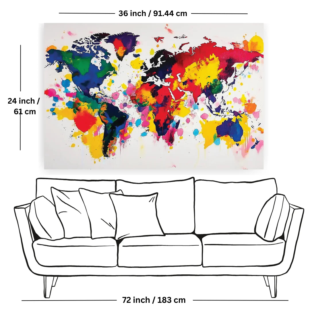 world map wall decor